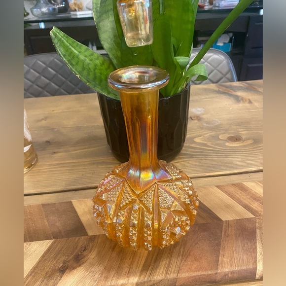 Vintage Marigold Carnival Glass Decanter with original stopper - Picture 4 of 4